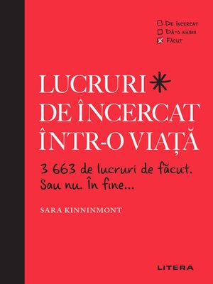 cover image of Lucruri de incercat intr-o viata